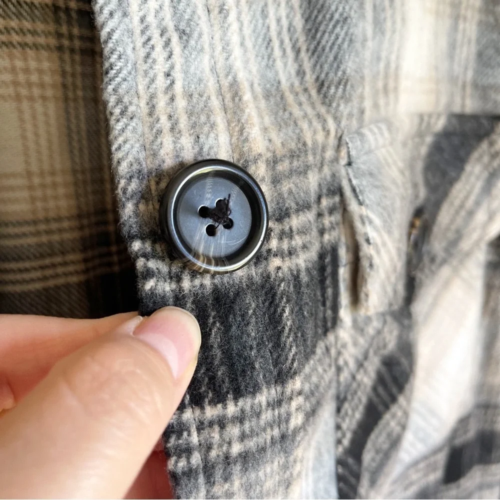 Steve Madden Plaid Button Down Shacket - Picture 5 of 8